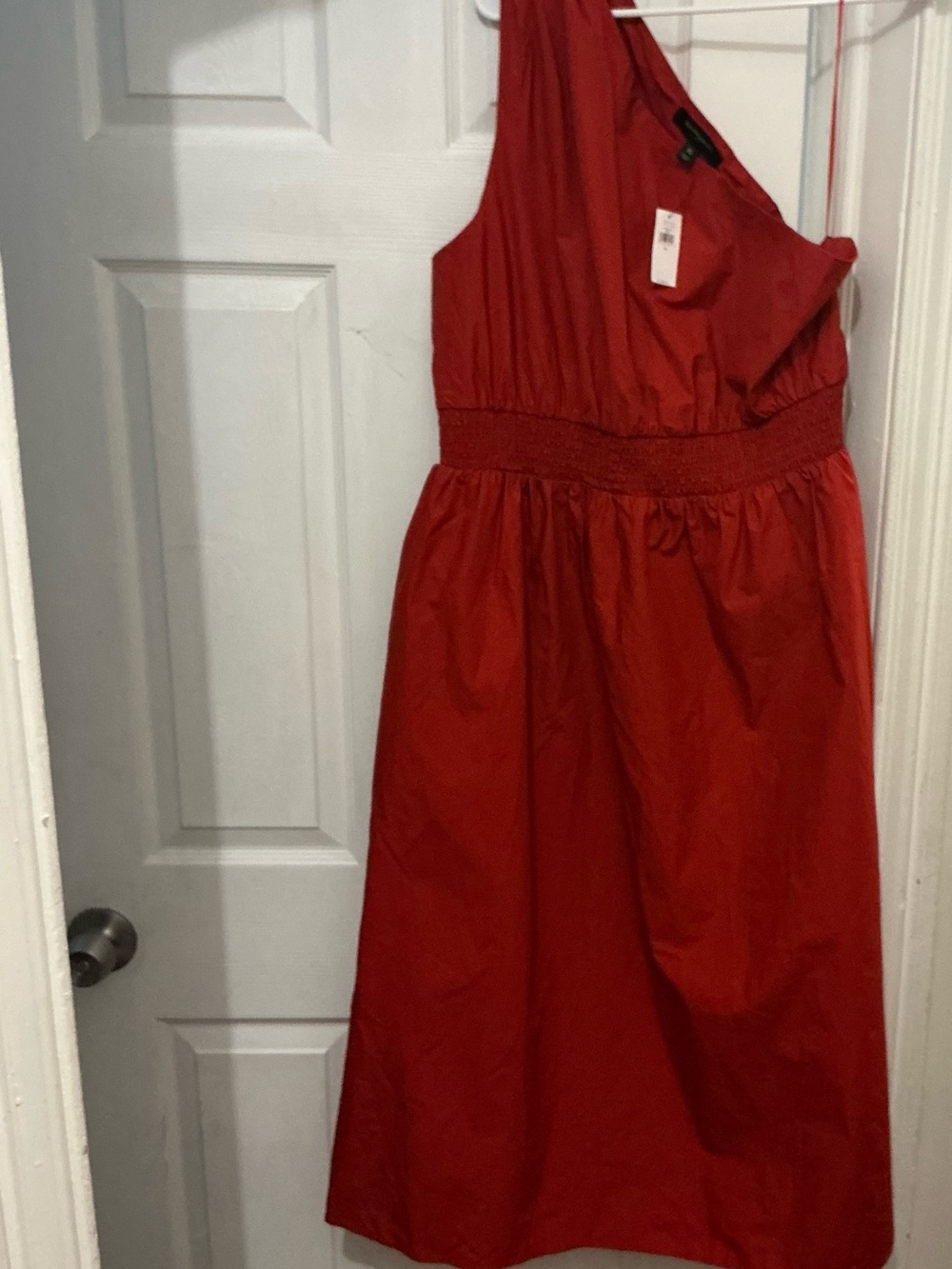 Banana Republic One-Shoulder Red Midi Dress